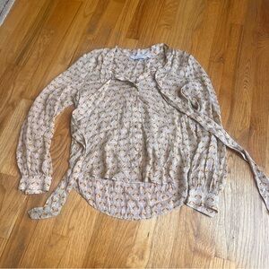 & other stories silk 70s butterfly blouse